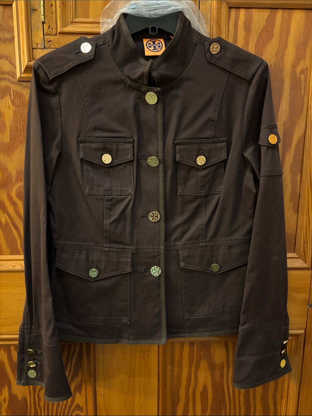 Tory Burch Chocolate Brown Military Utility Jacket